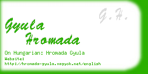gyula hromada business card
